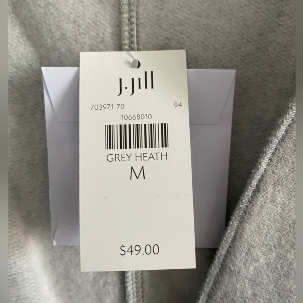 J.Jill Grey Heather, sleeveless fleece vest. Size,M. NWT. - Picture 3 of 3